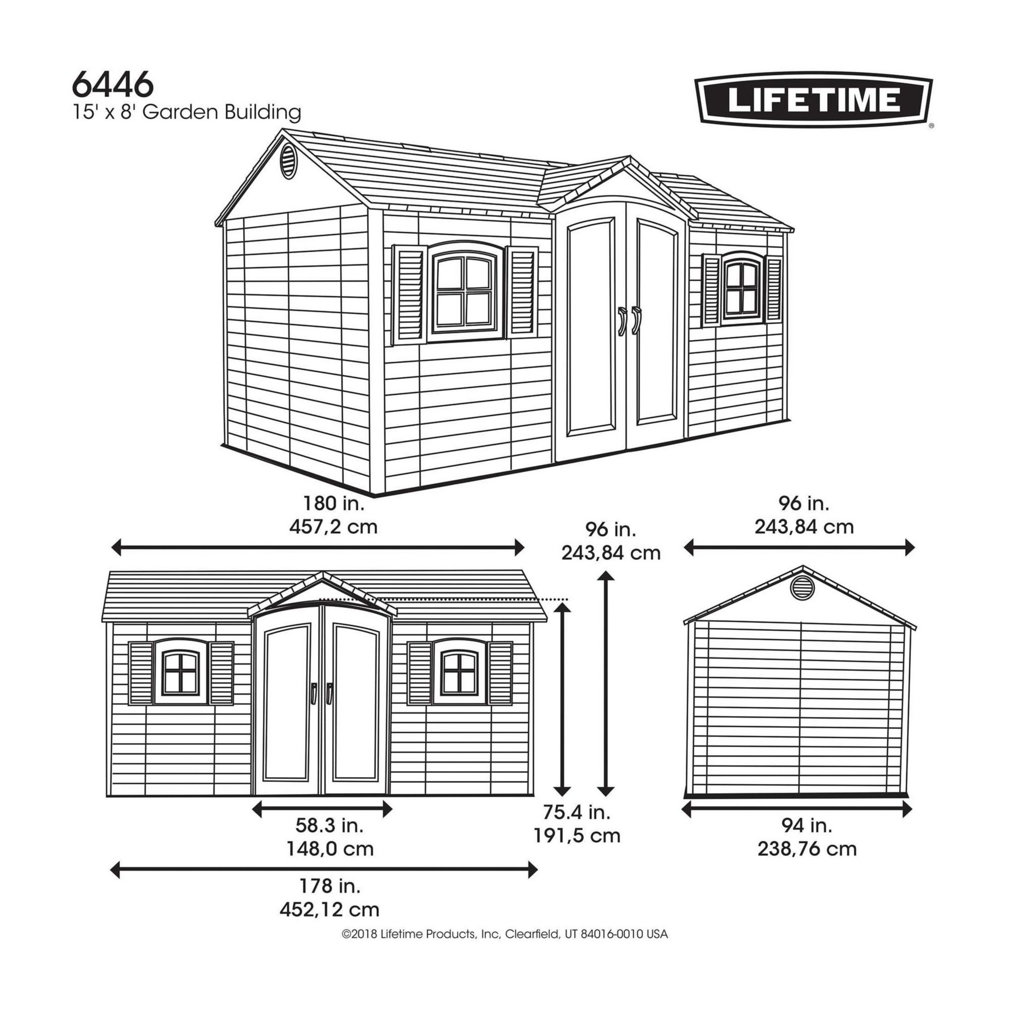 Lifetime 15' x 8' Garden Storage Shed | BJ's Wholesale Club