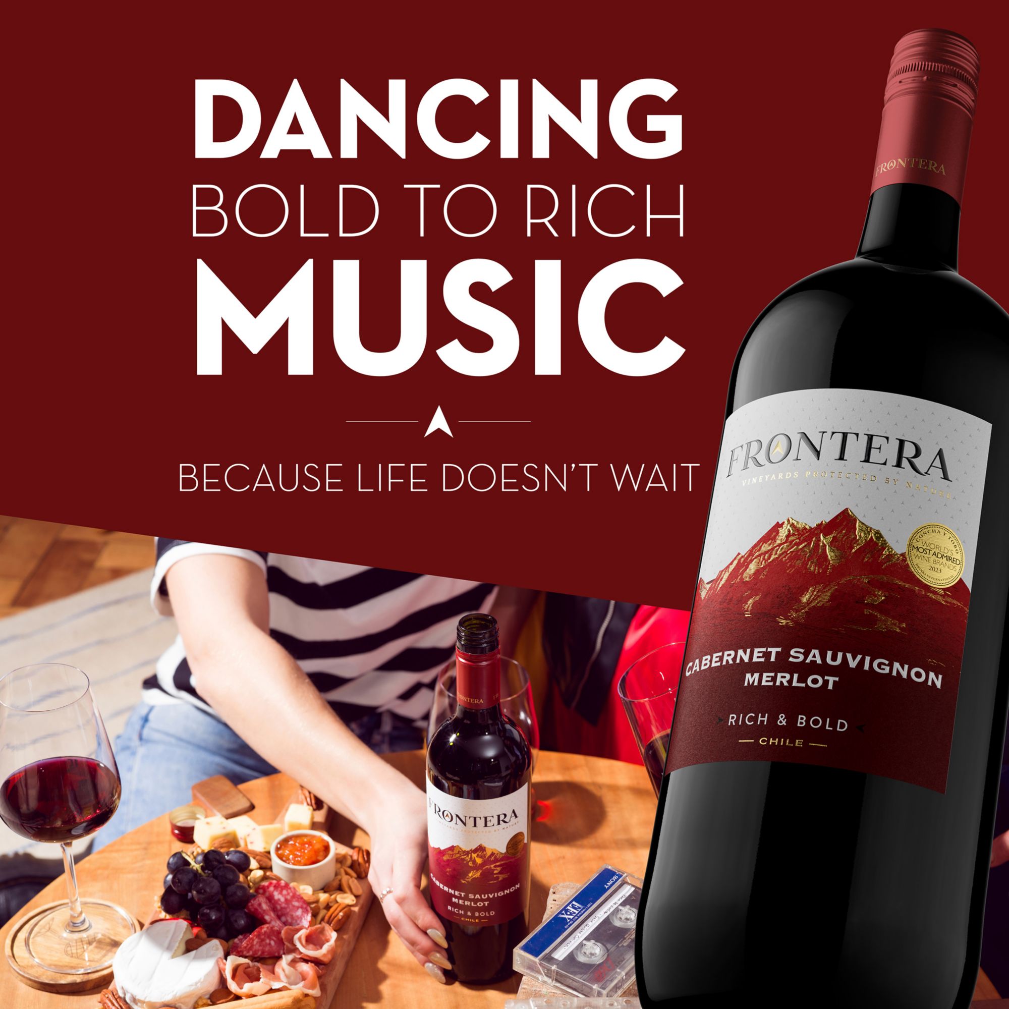Concha Y Toro Frontera Cabernet Merlot Red Wine Blend, 12.5% ABV, 1.5L