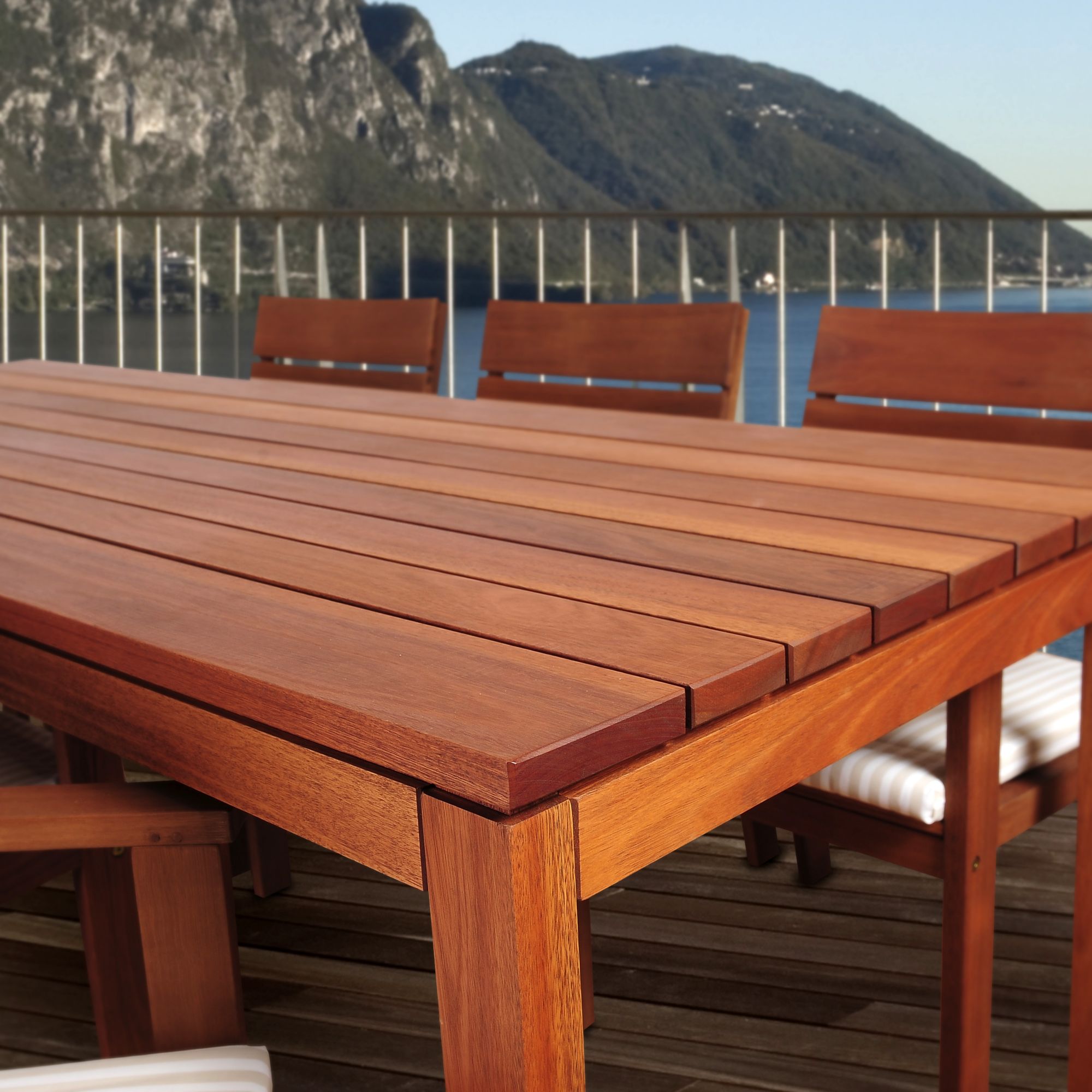 Amazonia Florenzo 9-Pc. Eucalyptus Patio Dining Set - Natural/Off-White/Beige