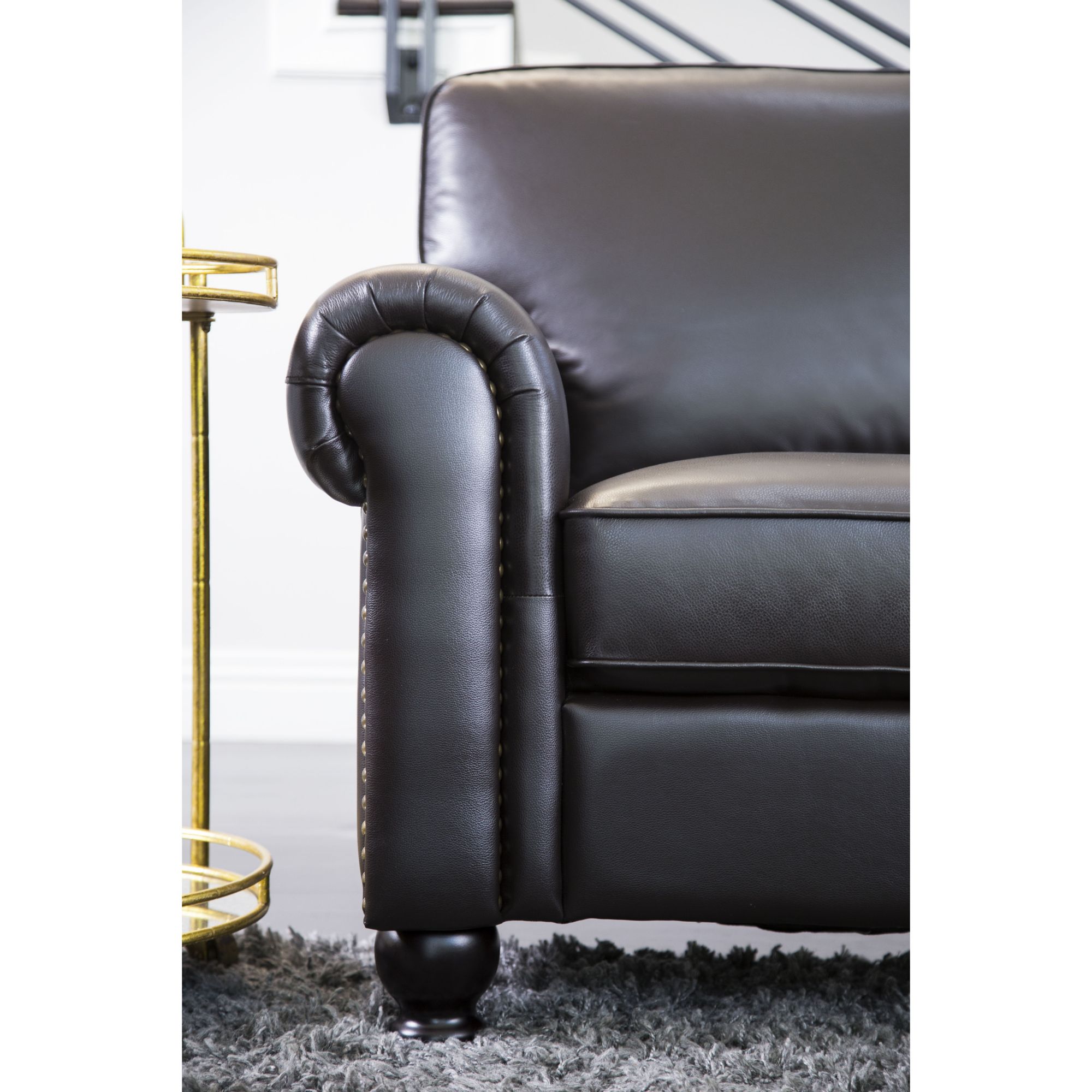Abbyson Living Bedford 3-Pc. Top-Grain Leather Living Room Set
