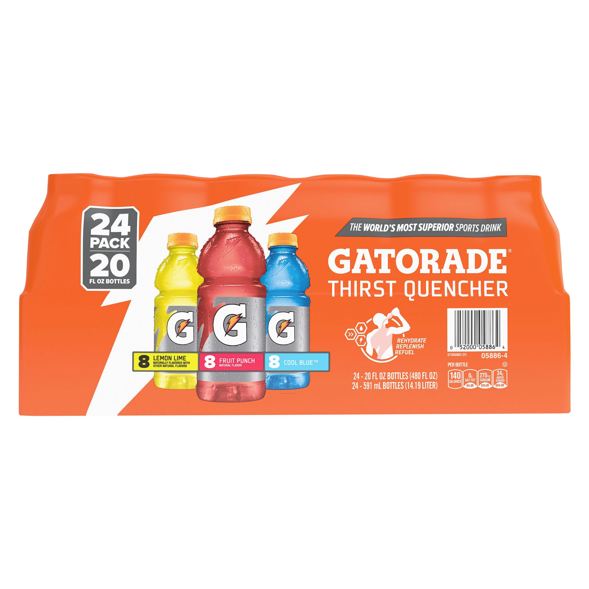 Gatorade 20 oz Wide Mouth Bottle - 24 Bottles - Hydration Depot