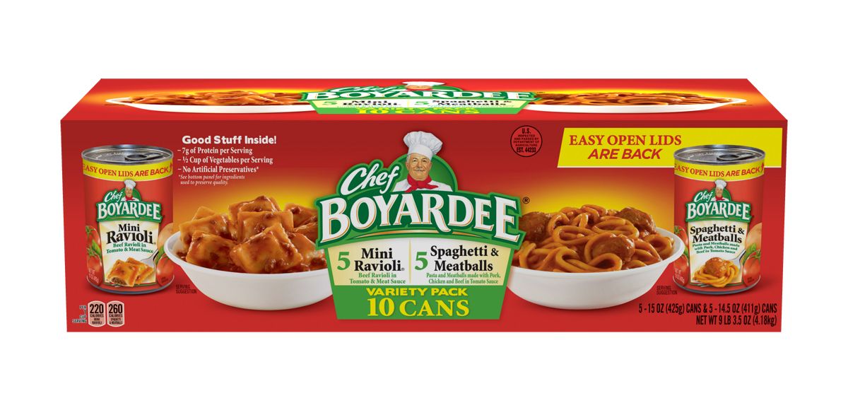 Chef Boyardee Cans Mini Ravioli And Spaghetti Meatballs 10 Pk Bjs Wholesale Club