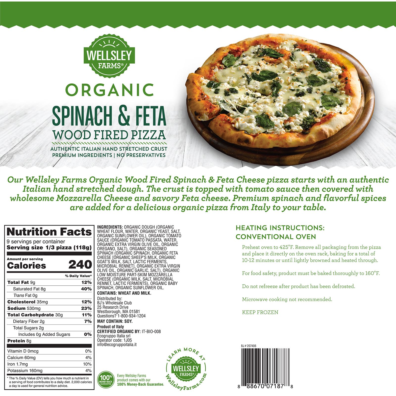 wellsley farms organic frozen pizza cooking instructions