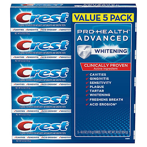 Crest Pro-Health Advanced Whitening Fluoride Toothpaste, 5 pk./6 oz.