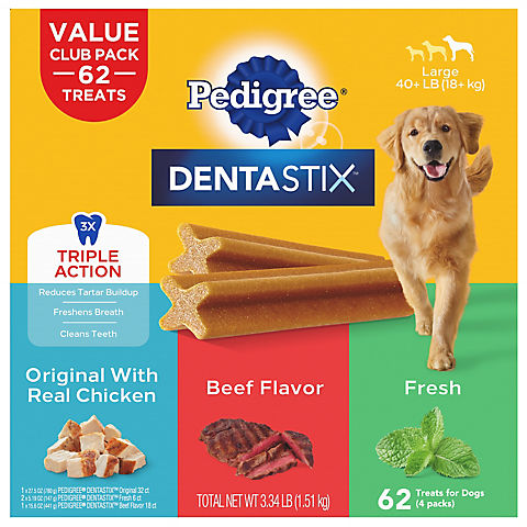 Pedigree Dentastix Triple Action Adult Dog Treat, 62 ct.