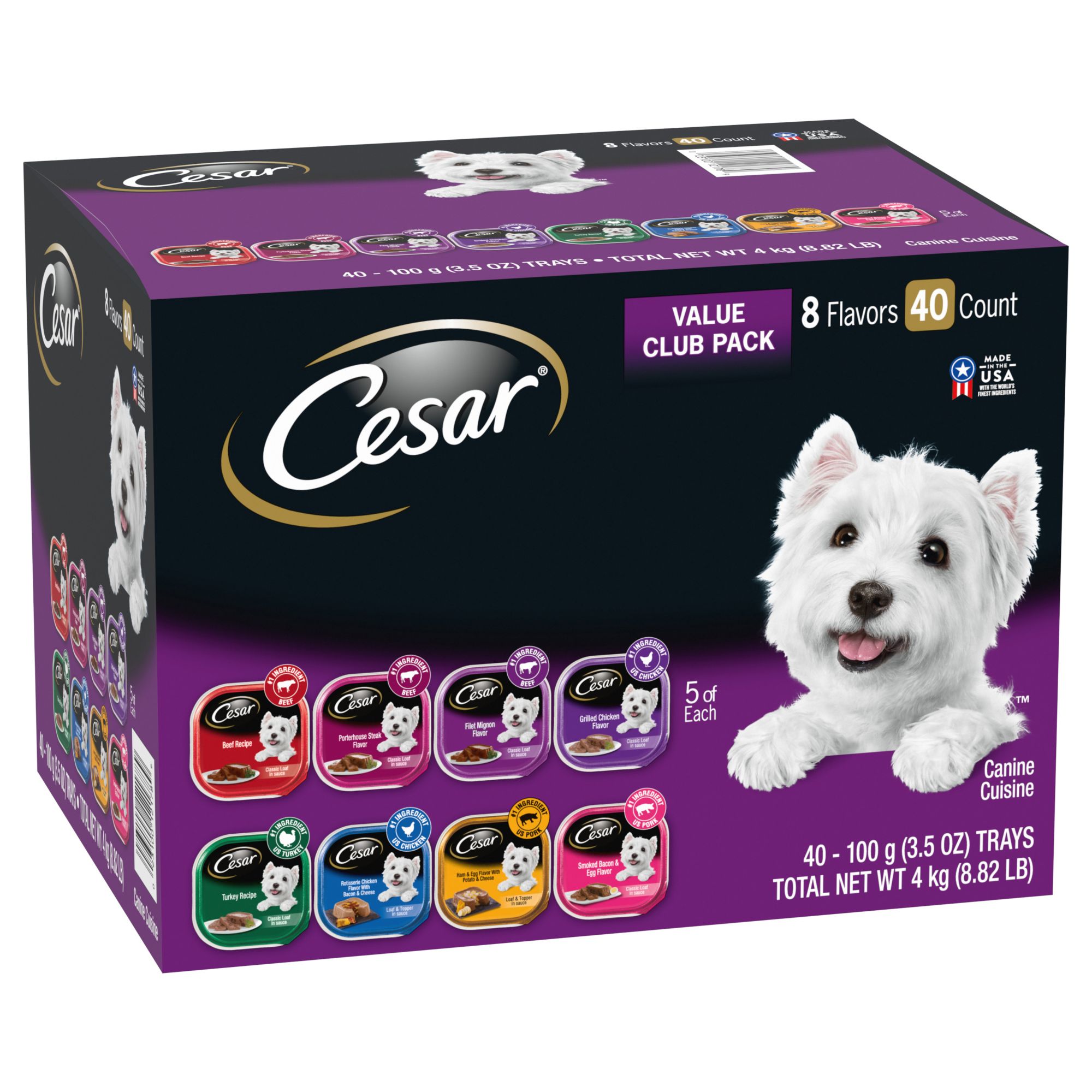 Cesar Classics Variety Dog Food Trays 40 ct. 3.5 oz BJ s