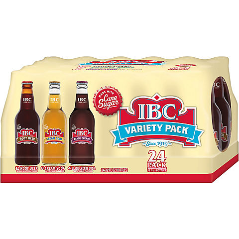 IBC Variety Pack Root Beer, Cream Soda and Black Cherry, 24 pk./12 oz. bottles