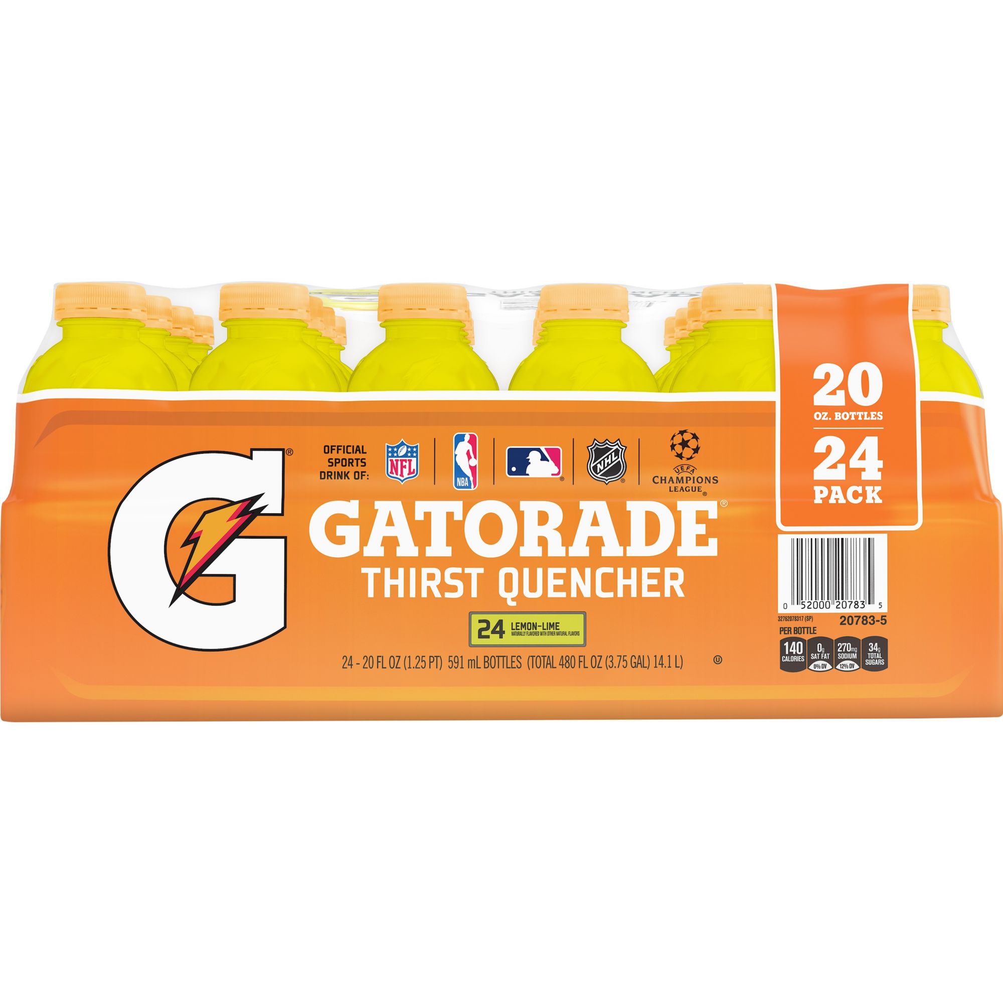 Gatorade® G-Series Perform 02 Thirst Quencher Lemon-Lime, 20 oz Bottle,  24/Carton