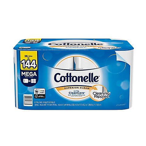Cottonelle Ultra CleanCare Septic-Safe 340-Sheet 1-Ply Toilet Paper, 36 ct.