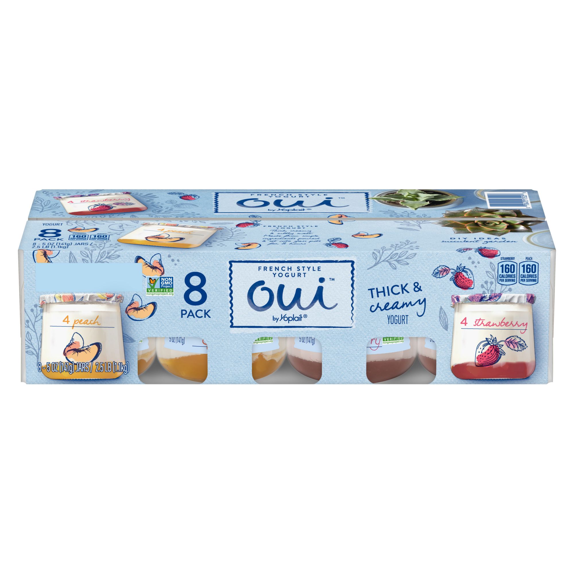 Oui by Yoplait Strawberry Whole Milk French Style Yogurt Jars, 4