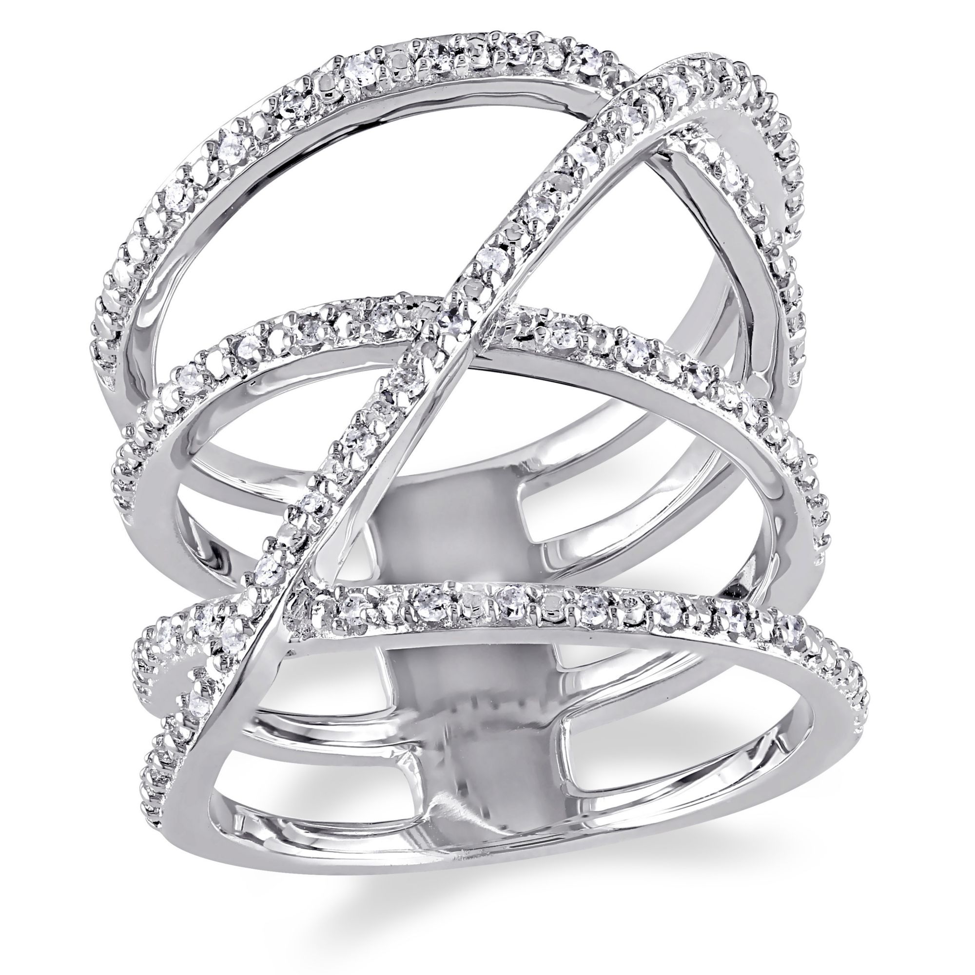 .20 ct. t.w. Diamond Crossover Ring in Sterling Silver