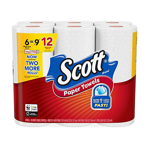 Scott Paper Towels Choose-A-Sheet with Quick Absorbing Ridges, 24 pk.