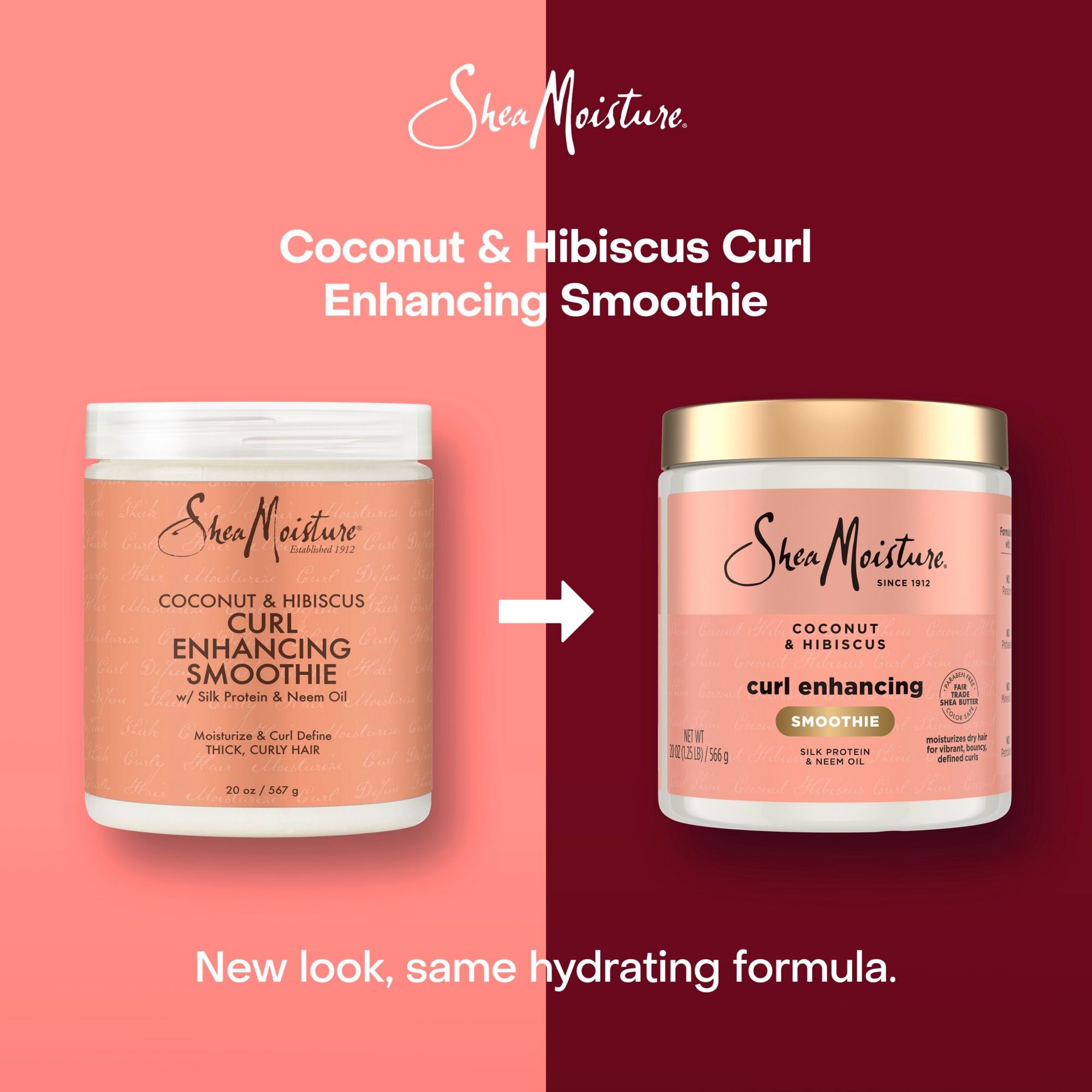 SheaMoisture Coconut and Hibiscus Curl Enhancing Smoothie Hair Cream, 20 oz.
