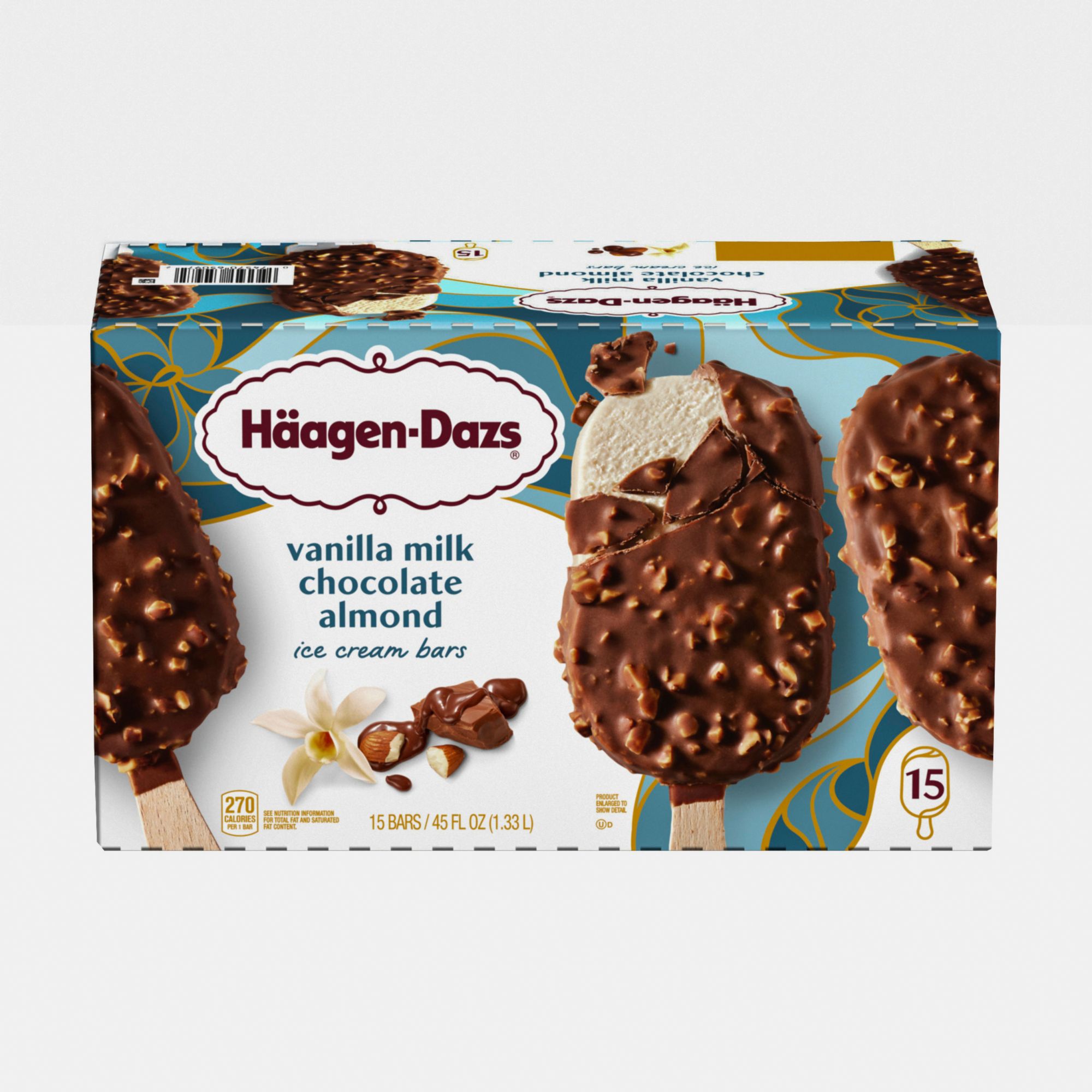 Haagen-Dazs Vanilla Milk Chocolate Almond Ice Cream Bars, 15 pk. | BJ\'s  Wholesale Club