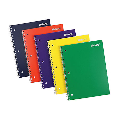 Oxford 1-Subject Poly Cover 10.5" x 8" 70-Sheet College Ruled Notebooks, 10 pk.