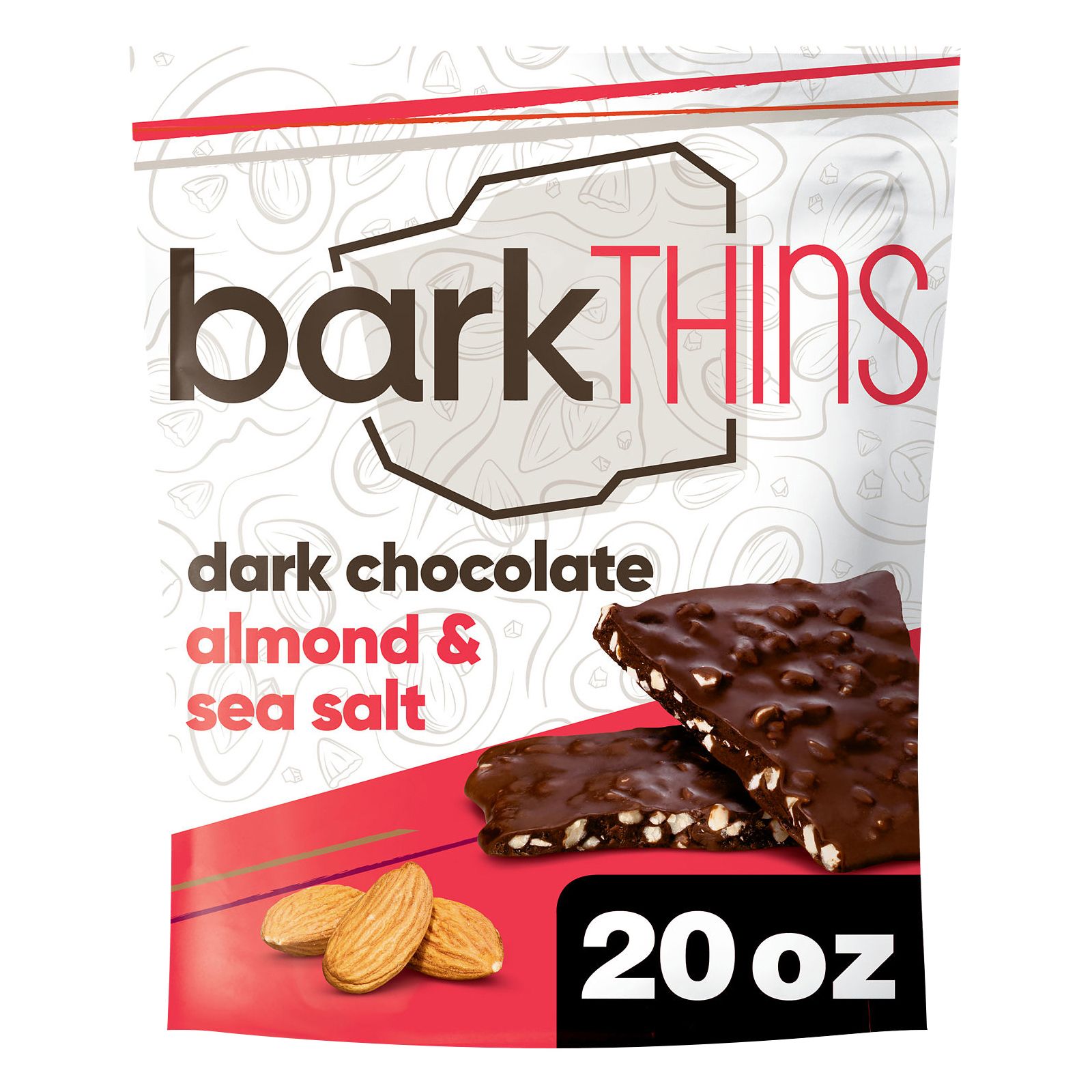 Bark Thins Snacking Dark Chocolate Almond with Sea Salt 20 oz X