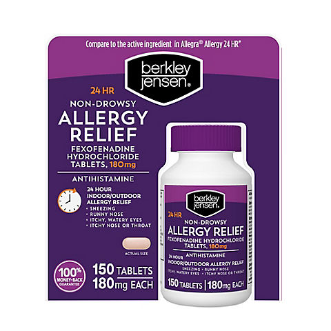 Berkley Jensen Non-Drowsy 24-Hour Allergy Relief 180mg Tablets, 150 ct.