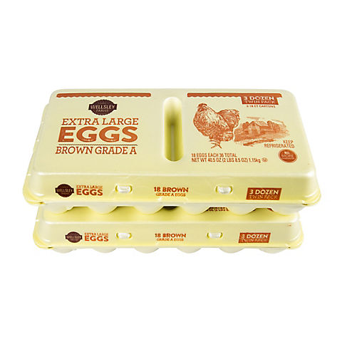 Wellsley Farms Extra Large Brown Eggs, 2 pk./18 ct.
