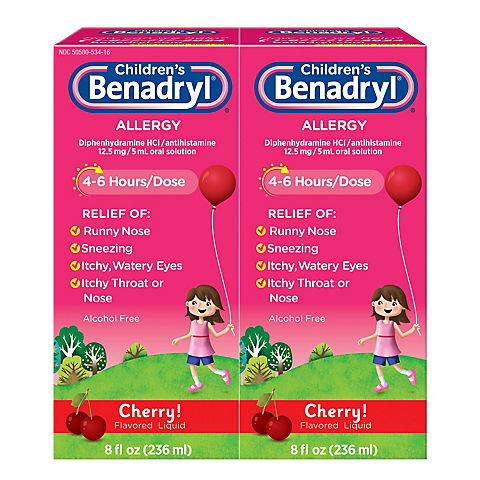 Benadryl Children's Allergy Relief Liquid, 2 pk./8 oz.