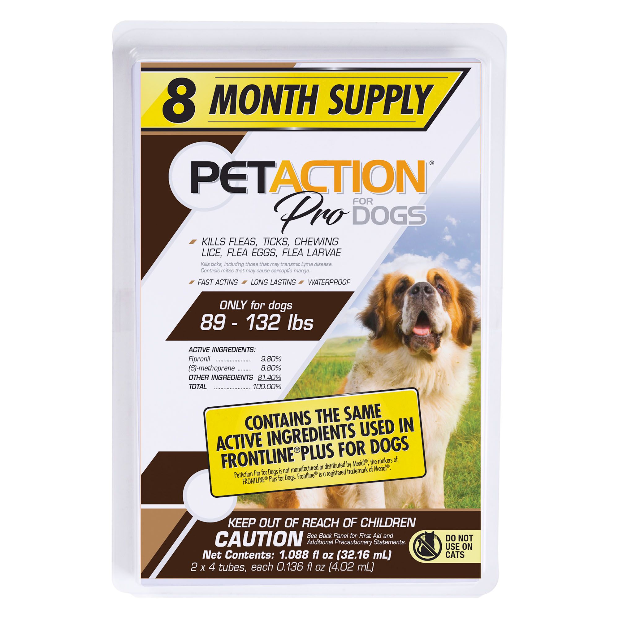 Pet Action Flea Tick X Large Dog 8 treatments BJ s Wholesale Club