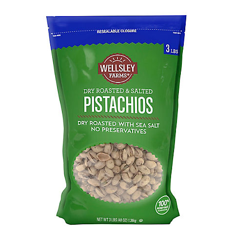 Wellsley Farms Roasted and Salted Pistachios, 48 oz.