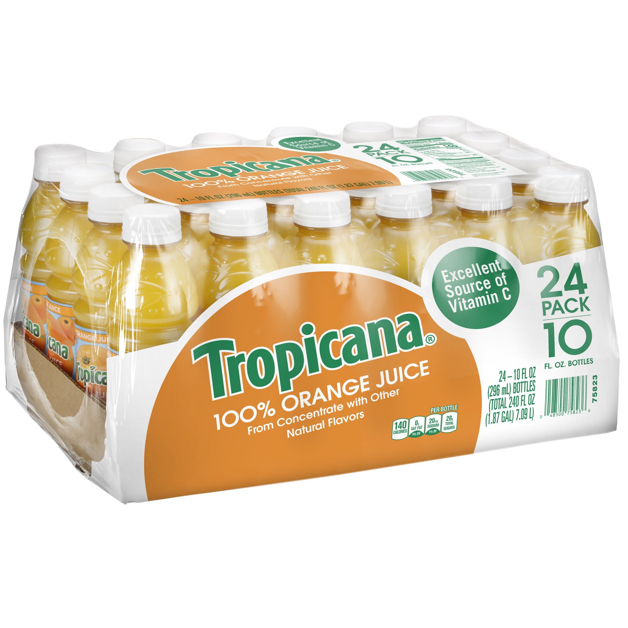 Tropicana No Pulp Pure Premium Orange Juice 14 fl. oz. - 12/Case