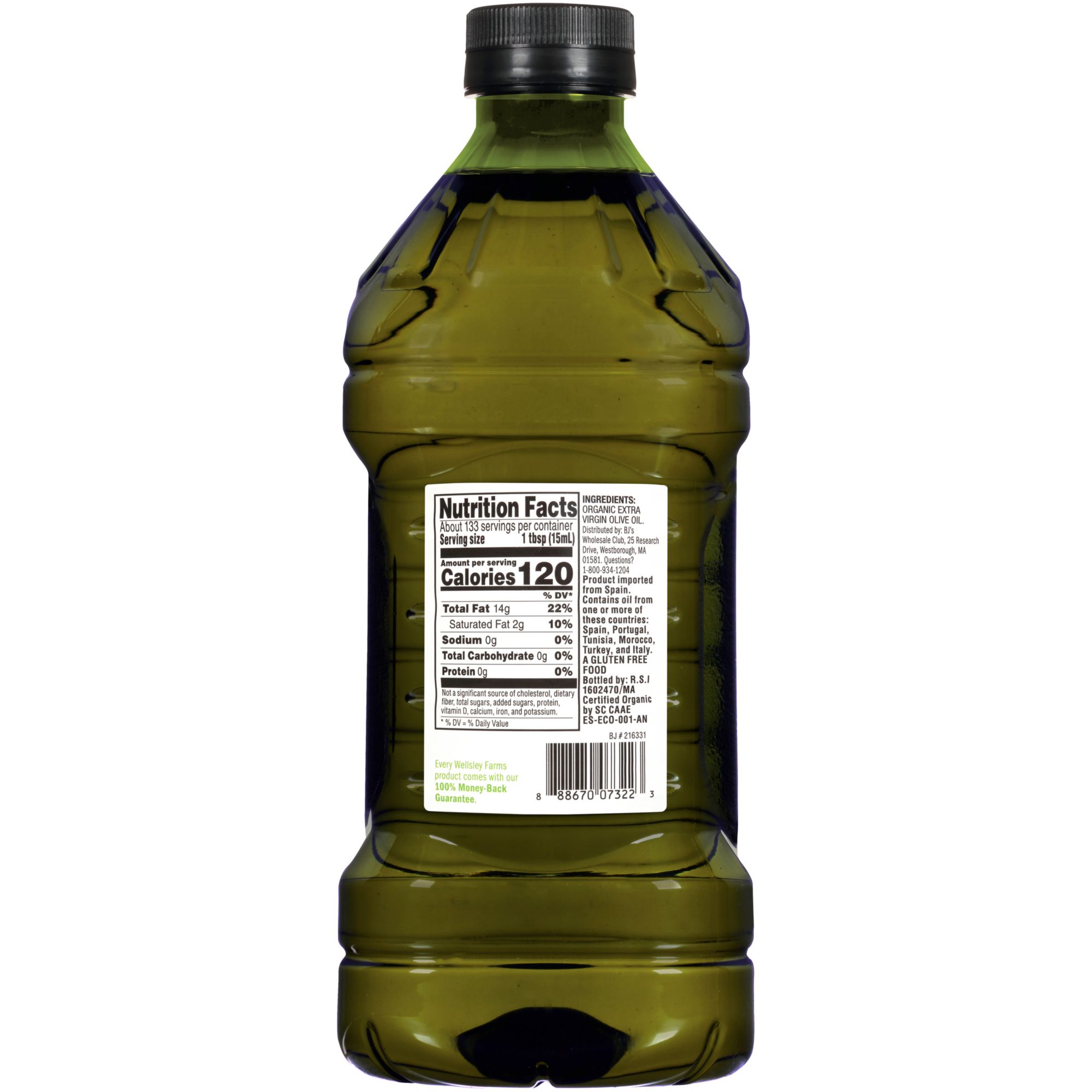 Wellsley Farms Organic Extra Virgin Olive Oil, 2L