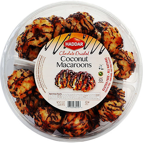 Haddar Chocolate Drizzled Coconut Macaroons, 32 oz.