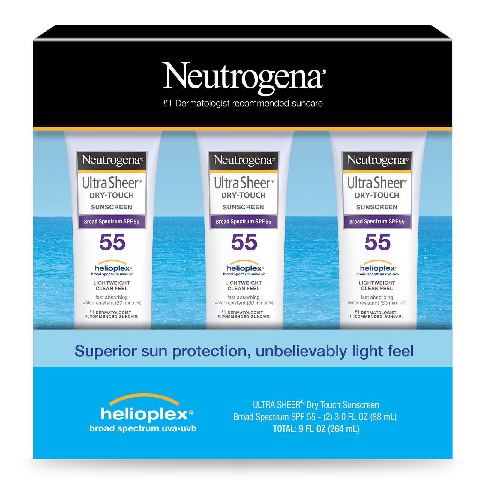 Neutrogena Ultra Sheer Dry-Touch Sunscreen SPF 55 3 oz (12 Pack)