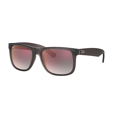 Ray-Ban Justin Flash Gradient Lenses Sunglasses - Gray Nylon Frames and Grey Gradient Mirror Lenses