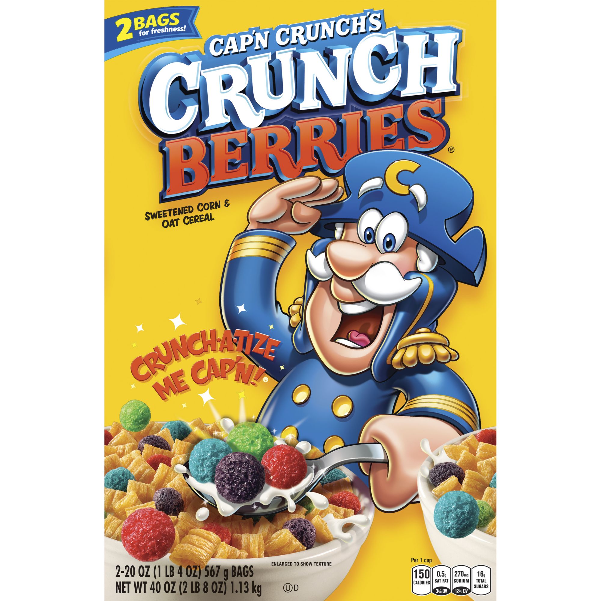 Cap'n Crunch's Crunch Berries Sweetened Corn & Oat Cereal