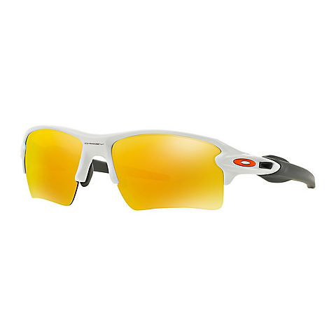 Oakley Flak 2.0 Xl Sunglasses with Polished White Frames and Fire Iridium Lenses