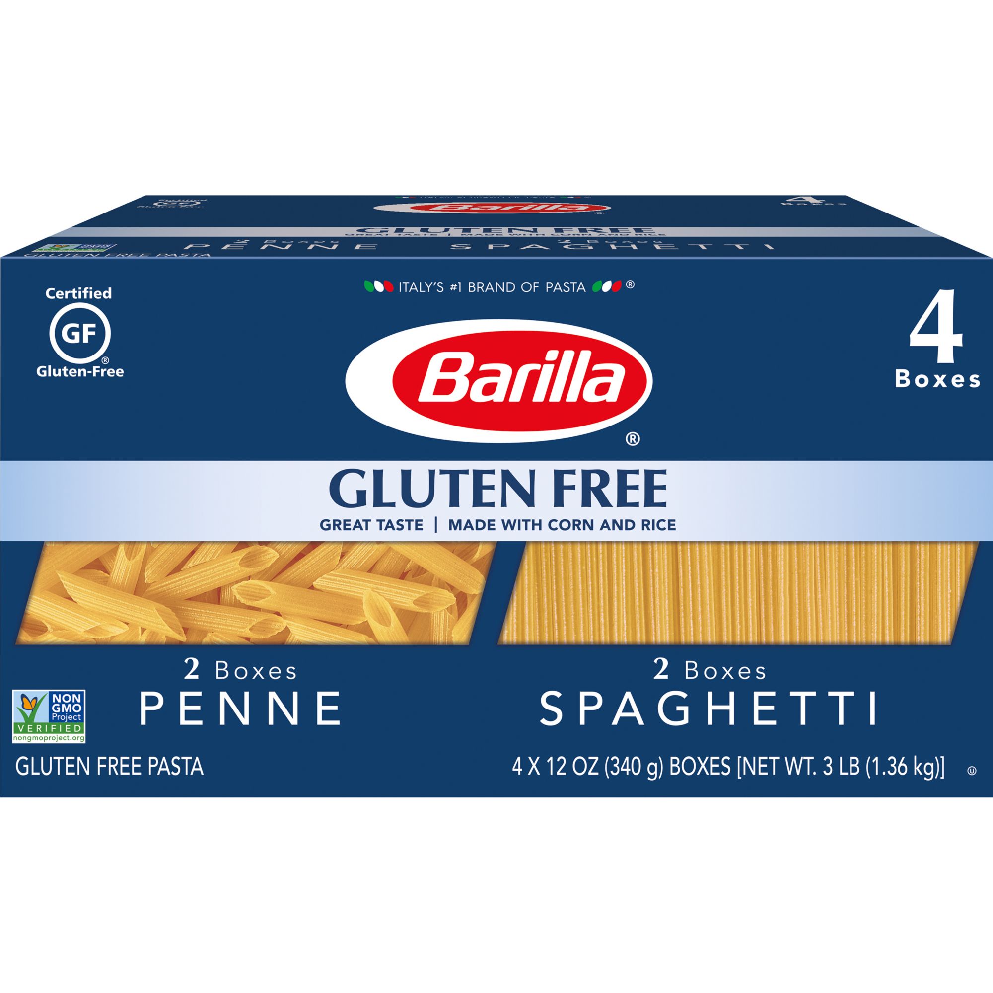 Barilla Gluten Free Penne Variety 4 Pack, Wholesale BJ\'s Spaghetti and Club pk. 