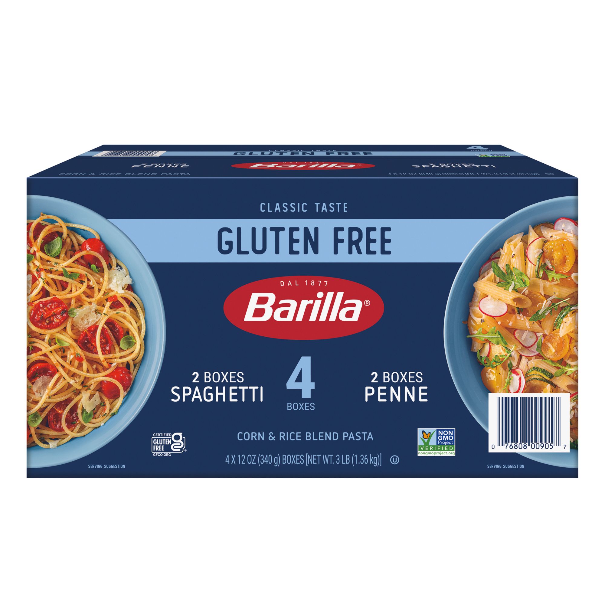 Barilla Gluten Free Penne Variety 4 Pack, Wholesale BJ\'s Spaghetti and Club pk. 