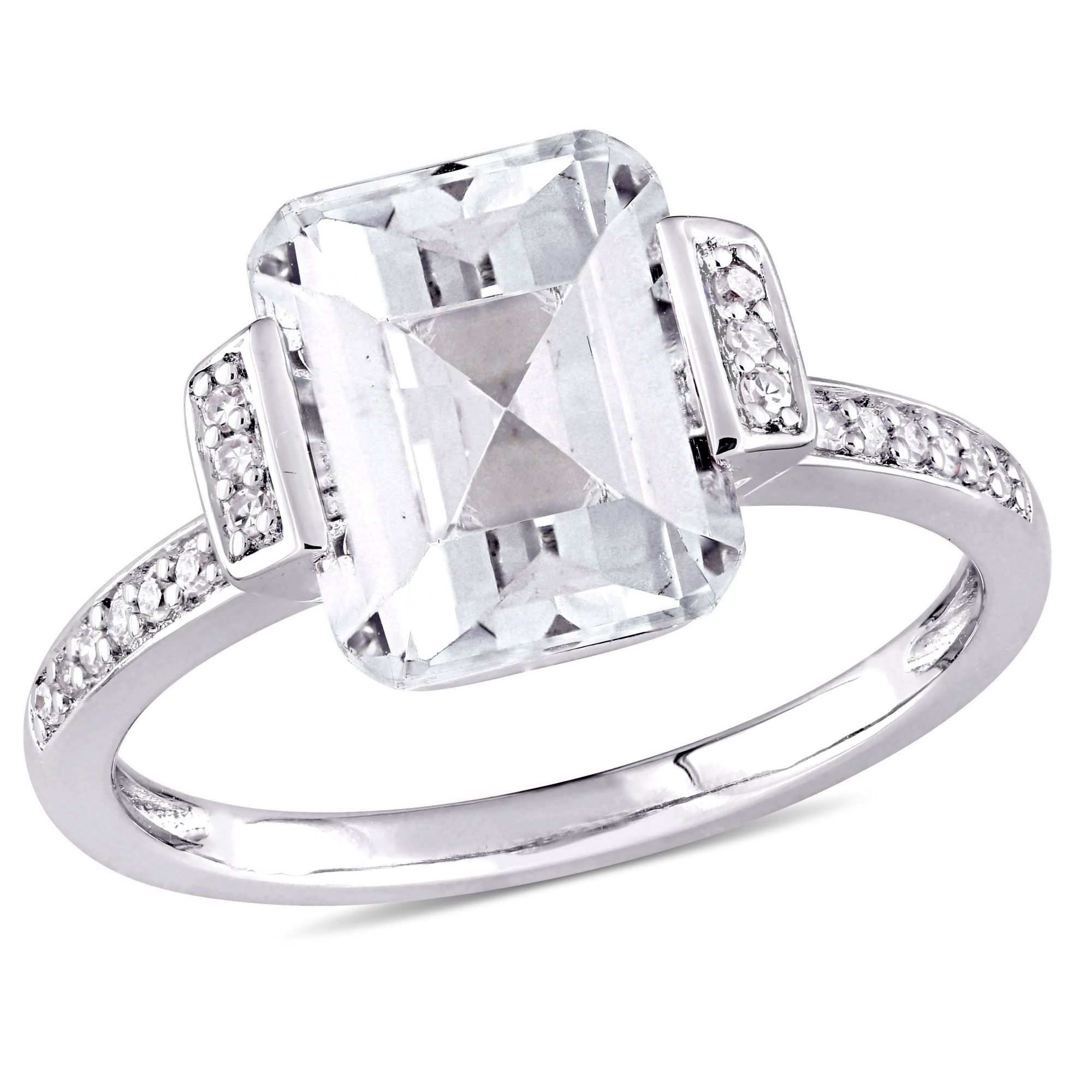 Emerald cut sales white topaz