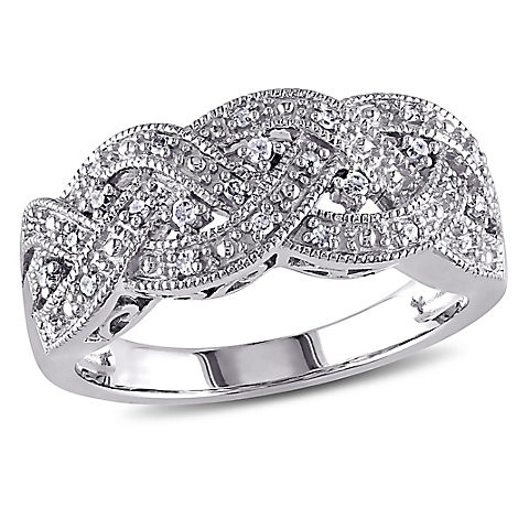 1/8 ct. t.w. Braided Diamond Ring  in Sterling Silver