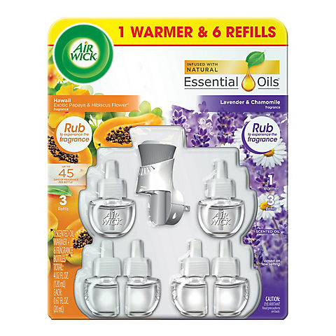 Air Wick Hawaii/ Lavender Oil Warmer with Refills Pack, 6 ct.