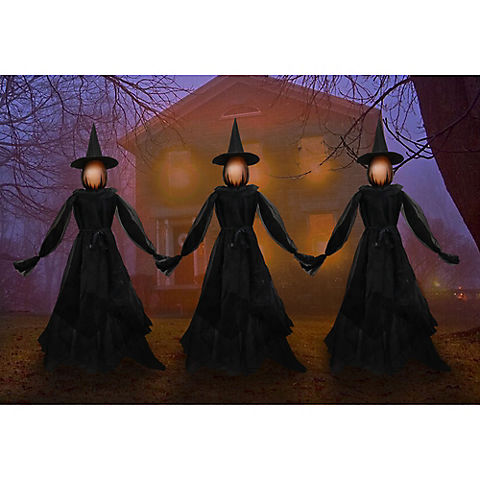 3-Pc. LED Witch Lawn Stakes Set