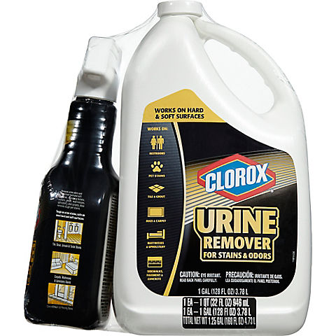 Clorox Urine Remover for Pet Stains and Odors Spray Bottle, 32 oz. with Refill Bottle, 128 oz.