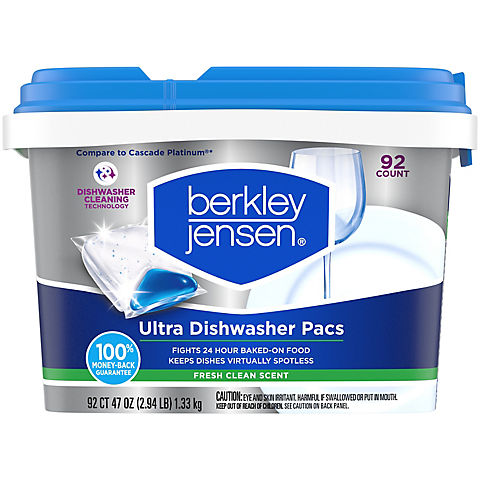 Berkley Jensen Ultra Dishwasher Pacs, 92 ct.