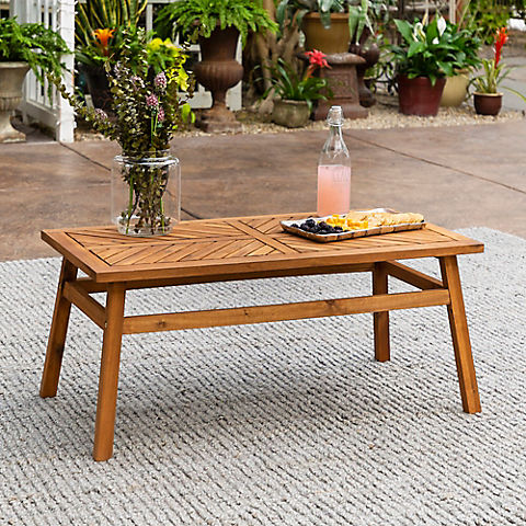 W. Trends Outdoor Acacia Wood Coffee Table