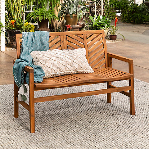 W. Trends Outdoor Acacia Wood Love Seat