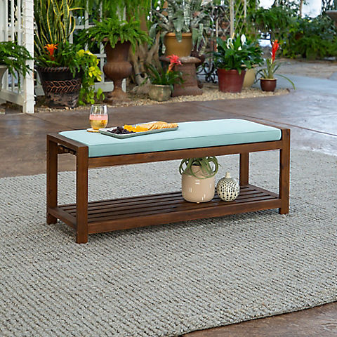 W. Trends Outdoor Acacia Wood Storage Bench