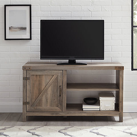 W. Trends 44" Farmhouse Barndoor TV Stand for Most TV's up to 50"