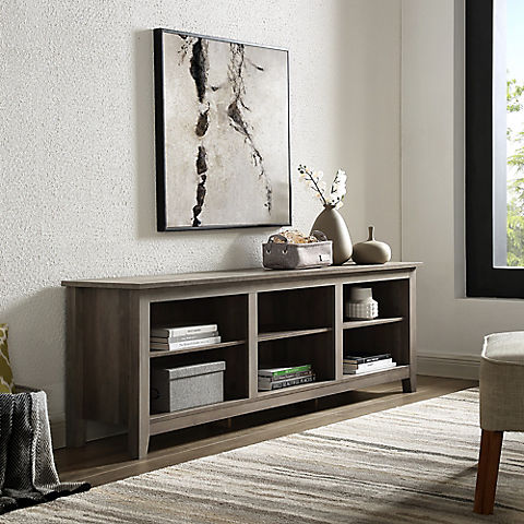 W. Trends 70" Rustic Open Storage TV Stand or TVs up to 80"