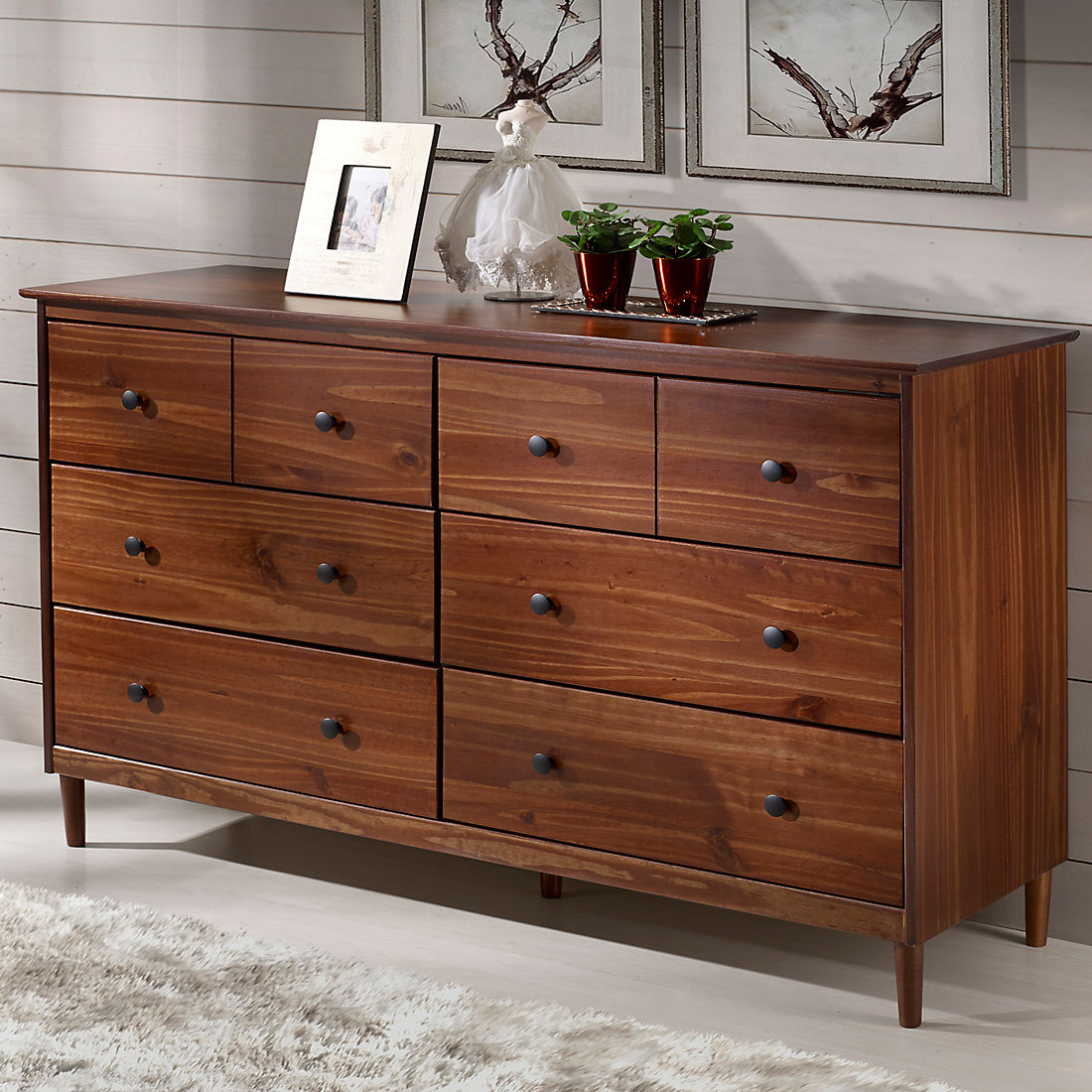 W Trends 6 Drawer Solid Wood Youth, 6 Drawer Real Wood Dresser