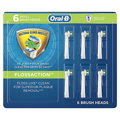 Oral-B FlossAction Electric Toothbrush Replacement Brush Heads, 6 ct.