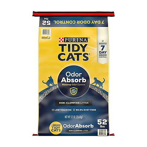 Purina Tidy Cats Nonstop Odor Control Non-Clumping Clay Litter, 52 lbs.