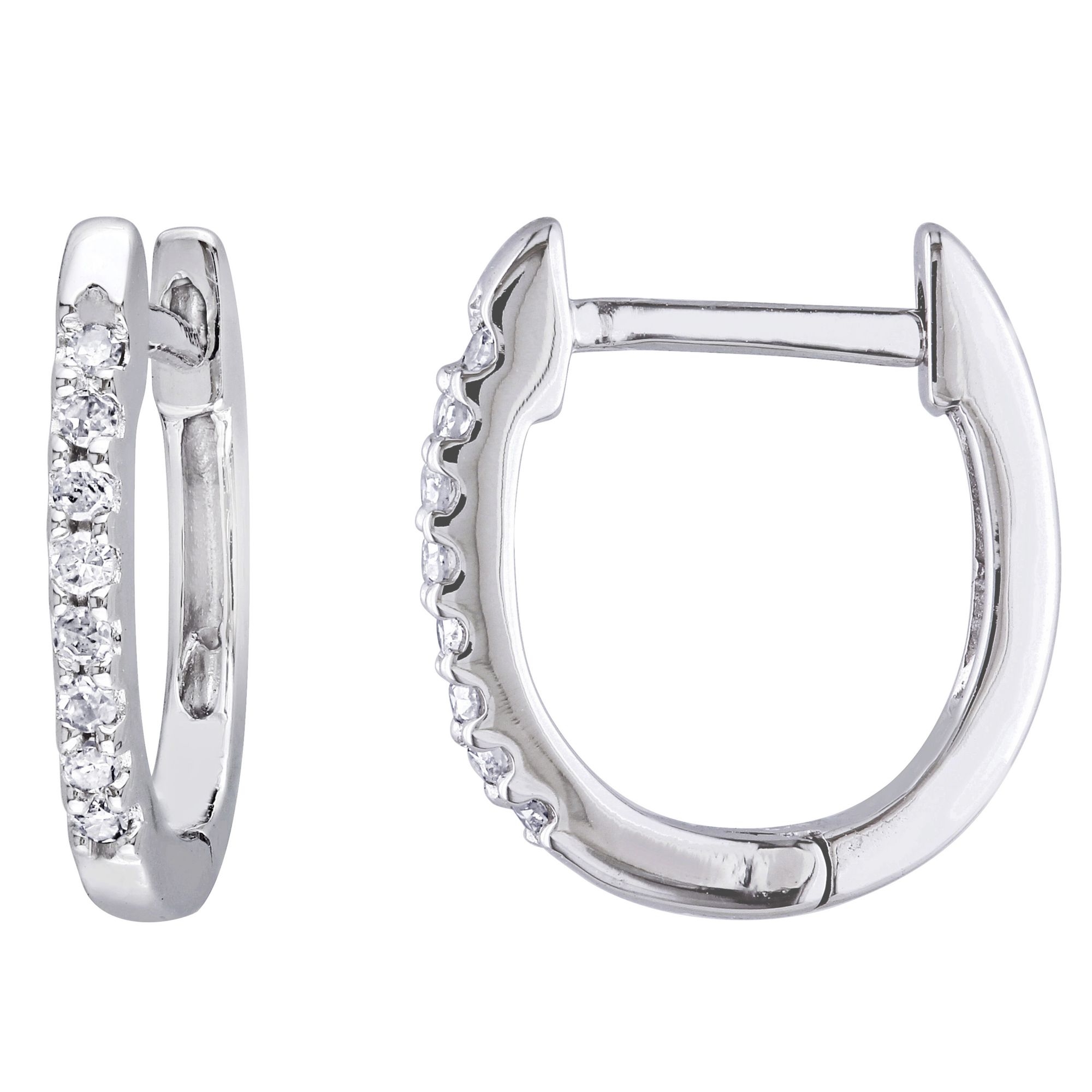 10k white gold diamond deals hoop earrings