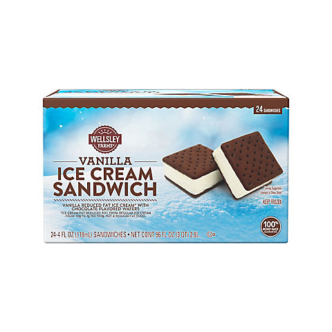 Wellsley Farms Vanilla Ice Cream Sandwiches, 24 ct.